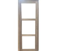Bloc Porte bois Frake Vitrage transparent H204 x L83 cm Côte Tableau P.Gauche