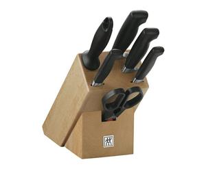 Bloc porte-couteaux FOUR STAR , 7 pièces, avec fusil d'affûtage et ciseaux, Zwilling