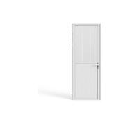 Bloc porte ERMELO réversible aluminium et verre trempé dépoli style atelier H204 x L93 cm Blanc