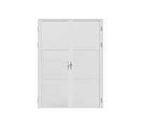 Bloc porte réversible à deux battants en aluminium et verre dépoli - 2 x H204 x L73 cm - Blanc - MASERU