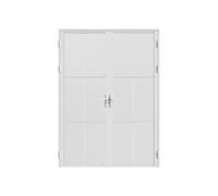 Bloc porte réversible à deux battants en aluminium et verre dépoli - 2 x H204 x L73 cm - Blanc - SEROTO