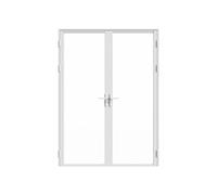 Bloc porte réversible à deux battants en aluminium et verre trempé - 2 x H204 x L73 cm - Blanc - LOXTON