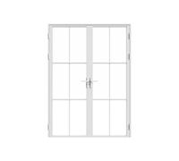 Bloc porte réversible à deux battants en aluminium et verre trempé - Blanc - 2 x H204 x L83 cm - SEROTO