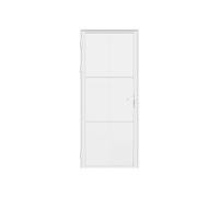 Bloc porte réversible en aluminium et verre dépoli - H204 x L73 cm - Blanc - SEROTO