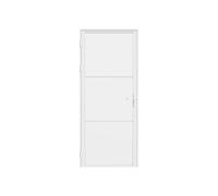 Bloc porte réversible en aluminium et verre trempé dépoli - H204 x L73 cm - Blanc - MASERU