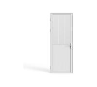 Bloc porte réversible en aluminium et verre trempé dépoli style atelier - H204 x L73 cm - Blanc - ERMELO