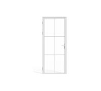 Bloc porte réversible en aluminium et verre trempé - H204 x L83 cm - Blanc - SEROTO