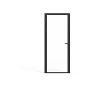 Bloc porte réversible en aluminium et verre trempé - H204 x L83 cm - Noir - LOXTON