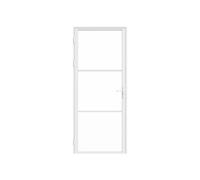 Bloc porte réversible en aluminium et verre trempé - H204 x L93 cm - Blanc - MASERU