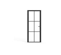 Bloc porte réversible en aluminium et verre trempé - H204 x L93 cm - Noir - SEROTO