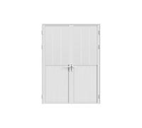 Bloc porte réversible ERMELO à deux battants en aluminium et verre trempé dépoli style atelier 2 x H204 x L93 cm Blanc