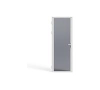 Bloc porte réversible LOXTON - Aluminium et verre trempé fumé - H204 x L73 cm - Blanc