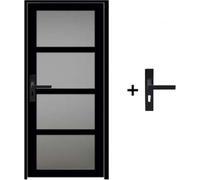 Bloc Porte Telia Noir Vitrée H204 x L83 cm Côte Tableau P.Droit,Poignee
