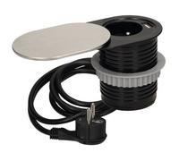 Bloc prise avec cache inox coulissant - Slidy Orno