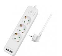 Bloc prise avec rallonge 1.5m - 3 prises 250VAC 16A et 2 USB 5VDC 2.1A cumule