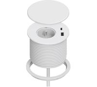 Bloc Prise Encastrable Dinolink avec USB C et A, 80 mm, 1,5M, Blanc