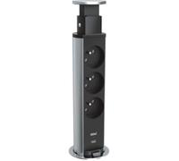 TOWER 60 INCARA Ø60MM 3 PRISES 2P+T + 1 CHARGEUR USB TYPE-A + TYPE-C