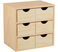 Bloc rangement 6 tiroirs 28x20x28cm - pin massif