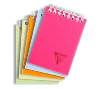Bloc reliure intégrale Linicolor FRESH en-tête A7 160 pages détachables ligné couverture plastique polypropyène rainuré Couleur aléatoire - Assortis