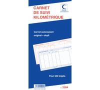 BLOC SPIRALE "CARNET DE SUIVI KILOMETRIQUE" 50/2 297X140