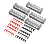 Bloc Terminal 25a 600v en Cuivre Noir pour Câbles 22-10 Awg | Barre à Deux Rangées, Vis aux Extrémités, pour Coffret et Panneau, Installation Simple