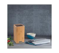 RICHARDSON SHEFFIELD - Bloc avec tiges spaghetti noires pour ranger les couteaux - Bloc Universel - Acier inoxydable, Finition - 26 x 15.5 cm - Bois clair