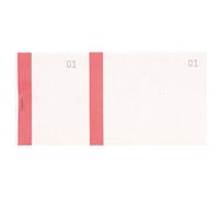 Bloc vendeur à bande couleur 100 feuillets double numérotage - Format 6 ,6x13,5 cm - Rouge