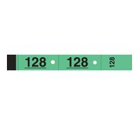 Bloc vestiaire piqué elve 3 coupons perforés détachables numérotés 1/1000 30x200mm 50 feuillets coloris vert