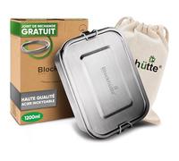 Blockhütte Boite à Gouter en Inox avec 3 Compartiments I 1200ml I Lunch Box, Bento Lunch Box Enfant et Adulte Hermétique I Boite Inox avec 2 cloisons I Lunchbox pour l'école ou travail