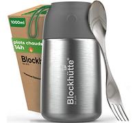 Blockhütte Boite Isotherme Repas Chaud en Acier Inox I 1L I Thermos Alimentaire, Étanche - Boite Alimentaire Isotherme Chaud jusqu'à 14h - Thermos Lunch Box est idéale pour le travail ou l'école