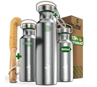 Blockhütte Gourde isotherme en acier inox, bouteille isotherme, bouteille d'eau anti-fuite I la gourde thermos passe au lave-vaisselle I pour l'université, bureau, enfants et adultes