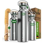 Blockhütte gourde isotherme personnalisée en acier inox, bouteille isotherme 750 ml, bouteille d'eau anti-fuite, gourde thermos passe au lave-vaisselle I pour école, bureau, enfants, adultes