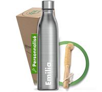 Blockhütte Gourdes Isothermes Personnalisable 500ml - Avec brosse pour bouteilles, Bouteille Inox Sport, Enfant, Cadeau, Thermos Étanche, Sans BPA, Gourde Personnalisée