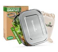 Blockhütte Personnalisé Boite à Gouter en Inox avec 2 cloisons I 1200ml I Bento Box, Bento Lunch Box Enfant et Adulte Hermétique I Boite Lunch - Lunchbox pour l'école ou travail