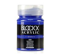 Blockx 65245BXC - Acrylique Fine Semi-transparente et Satinée - Bleu primaire PB 15:3 - Pot 500ml