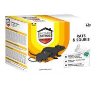 Blocs Anti-Rats et Souris 300g - HOME DEFENSE - Action radicale, appétant - Résistant aux températures extrêmes - 12 blocs de 25 g
