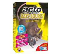 Blocs Appâts Rats Souris ACTO Antirongeurs Étui de 240g