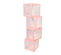 Blocs de Ballons, Boîte de Décoration de Proposition, Stockage à Long Terme, 4 Pièces, Assemblage Facile, Multifonctionnel pour Fête Prénatale (PINK)