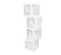 Blocs de Ballons, Boîte de Décoration de Proposition, Stockage à Long Terme, 4 Pièces, Assemblage Facile, Multifonctionnel pour Fête Prénatale (WHITE)