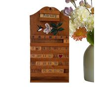 Blocs de calendrier de bureau | Affichage perpétuel de la date en bois en forme de colibri, calendrier de bureau portable - pour maison, ferme, entrée, bibliothèque, salon, chambre à coucher
