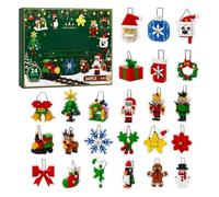 Blocs De Construction De Calendrier De Compte À Rebours - Mini Noël À Colle | Blocs De Construction Du Calendrier Du Compte À Rebours | Mini Ornements De Noël En Acrylique 2D | Ensemble De Briques De Con