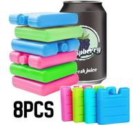 Blocs de glace en Gel réutilisables, sac isotherme, empilable, isolé, stockage des aliments, congélateur, pour boîte à déjeuner, activités de plein air, plateau à glace, 1/8 pièces Blue 1pc