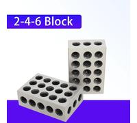 Blocs de précision 1-2-3 - Blocs de serrage en acier trempé, lot de 2 - Précision d'appariement : 0,000254 cm - 23 trous - 2,54 × 5,08 × 7,62 cm