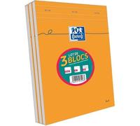 Blocs-notes agrafés A4 - OXFORD - 160p - 80g - 5x5 - Orange