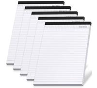Blocs-notes juridiques, format A4, lignés, 20x28 cm, 40 feuilles, par lot de 5