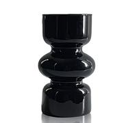 BLOFLO Vase hydroponique en Verre Noir de 17,8 cm pour Fleurs, Vase Floral géométrique Moderne à Trois Couches pour Maison, Bureau, décoration de Table de Mariage (Noir)