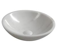Sapho Blok - Vasque à poser, diamètre 40 cm, sans trou pour robinet, pierre noire 2401-34
