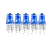 BLOMDE Bulbe halogène en revêtement bleu G9, 220V 20W 20W 35W 50W T4 Perle de lampe à deux broches à deux broches, dimmable, adaptée à la lampe à plafond, lampe en cristal, lampe d'armoire, 5pcs 50W