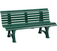 Blome Banc de jardin Helgoland 3 places, plastique facile d'entretien, avec 13 profilés multichambres, 2 pieds & dossier, vert