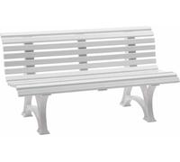 Blome Banc de jardin Helgoland 3 places, plastique facile d'entretien, avec 13 profilés multichambres, 2 pieds & dossier, blanc